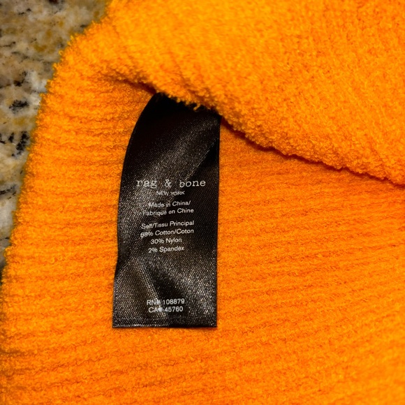 Rag & Bone Ribbed Orange Cotton Tank Top Seen on TV Size Large NWT - Picture 8 of 9